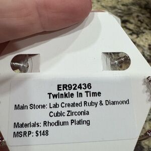 Twinkle In Time Earrings with Ruby and Diamond Accents